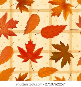 Patrón de repetición de acuarela de vibraciones de otoño