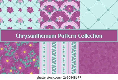 autumn violet chrysanthemum patterns collection