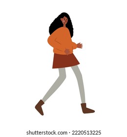 Autumn walking people vector illustrations clipart, girl, guy, couple, family, child, elderly people, old people in flat style.