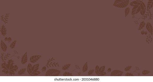  Autumn wallpaper illustration. Autumn leaves decoration on color background. Simple background for fall event, banner, graphics design. vector illustration.