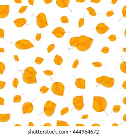 Autumn wallpaper. Seamless background. The pattern of autumn leaves. Vector illustration.