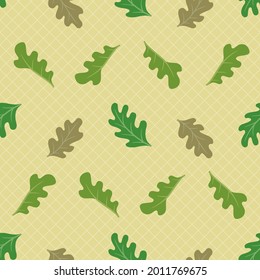 autumn walnut tree leaves seamless pattern