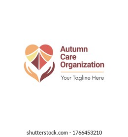 Autumn warm logo editable vector