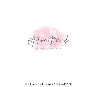 Autumn Water color logo background template