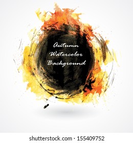 Autumn watercolor background