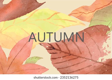Autumn watercolor background for design of postcards, poster, banner.