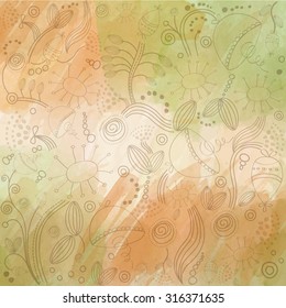 autumn watercolor background, vector eps10