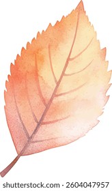 Autumn Watercolor Leaf - Orange and Yellow Tones vector illustration