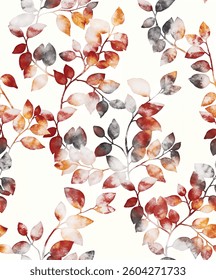 Autumn Watercolor Leaf Pattern elegance