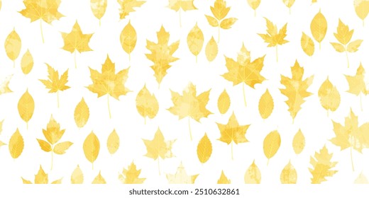 Autumn watercolor leafs vector pattern. Fall leaves seamless print