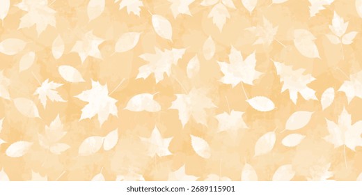Autumn watercolor leafs vector pattern. Fall leaves seamless print