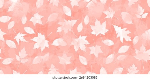 Autumn watercolor leafs vector pattern. Fall leaves seamless print