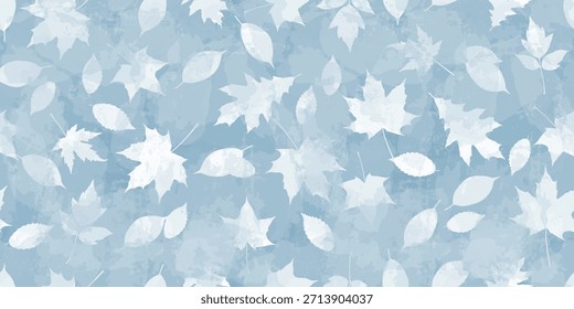 Patrón de Vector de hojas de acuarela de otoño. Hojas de otoño sin estampado