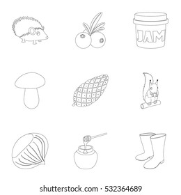 Autumn weather icons set. Outline illustration of 9 autumn weather vector icons for web