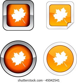 Autumn   web buttons. Vector illustration.