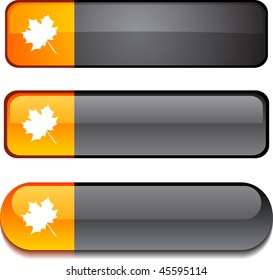 Autumn   web buttons. Vector illustration.