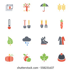 autumn web icons for user interface design