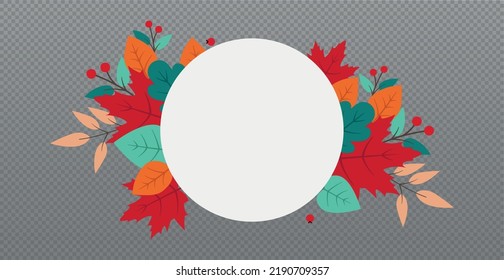 Autumn web template transparent background with a place for your text - Vector illustration