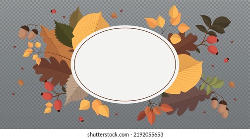 Autumn web template transparent background with a place for your text - Vector illustration