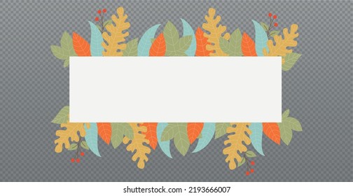 Autumn web template transparent background with a place for your text - Vector illustration