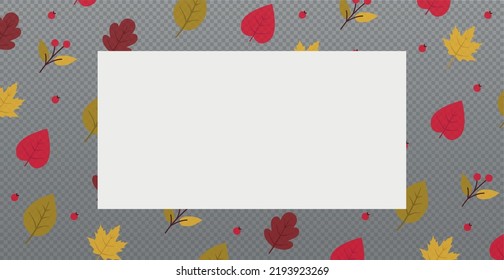 Autumn web template transparent background with a place for your text - Vector illustration
