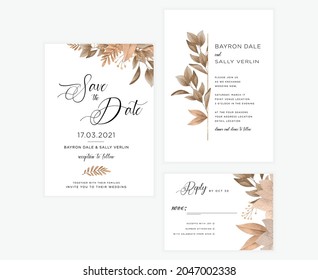 autumn wedding card invitation template