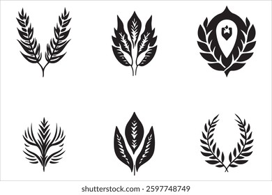 Autumn Wheat Ears Vector Elements