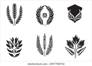 Autumn Wheat Ears Vector Elements