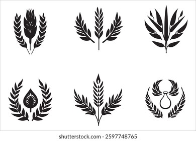 Autumn Wheat Ears Vector Elements