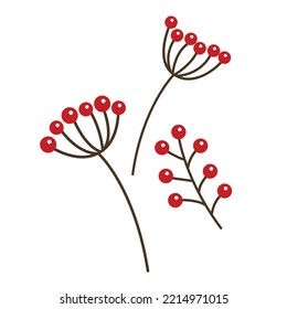 Autumn Wild Berries Illustration Vector Clipart 