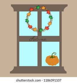 autumn window. autumn mood