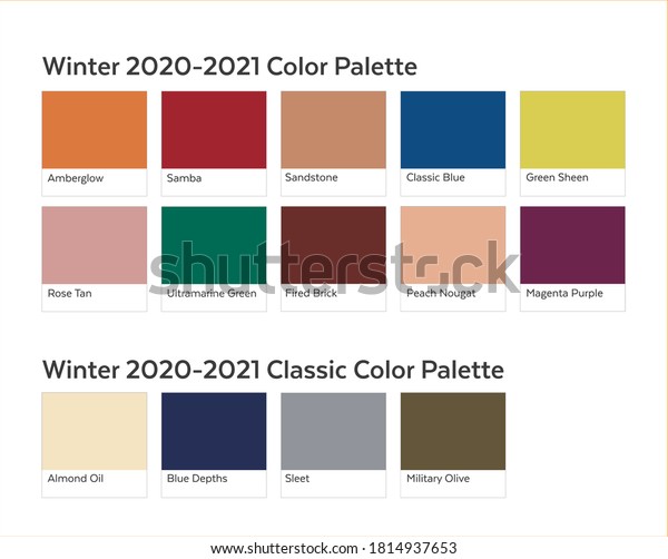 Autumn Winter 2020 - 2021 Color Palette Example. Future Color Trend