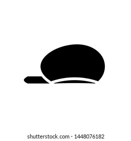 Autumn or winter black cap simple icon. Isolated design element for web and mobile app. Vector illustration.