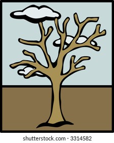autumn or winter dead tree
