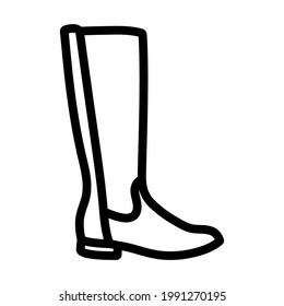 Autumn Woman Boot Icon. Bold outline design with editable stroke width. Vector Illustration.
