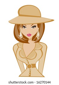 Autumn woman, vector