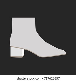 Autumn women's shoes with low heels. Raster symbol stock photography web site.