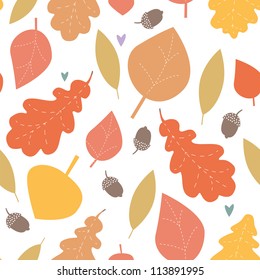 autumn wood seamless pattern