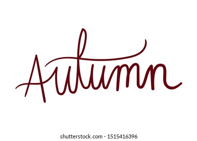 autumn word calligraphy isolated icon
