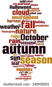 Autumn word cloud concept. Vector illustration