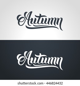 Autumn Word Hand Lettering. Handmade Vector Calligraphy Collection