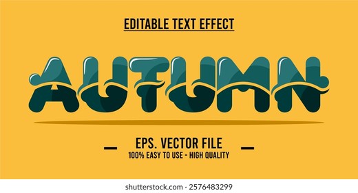 Autumn word typography poster. Editing manipulation word for postcard, autumn icon, logo for advertising or design element. Autumn vector style typography	