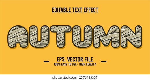 Autumn word typography poster. Editing manipulation word for postcard, autumn icon, logo for advertising or design element. Autumn vector style typography	