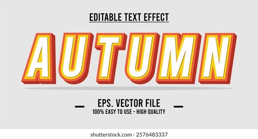 Autumn word typography poster. Editing manipulation word for postcard, autumn icon, logo for advertising or design element. Autumn vector style typography	