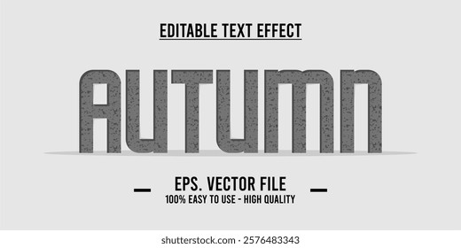 Autumn word typography poster. Editing manipulation word for postcard, autumn icon, logo for advertising or design element. Autumn vector style typography	