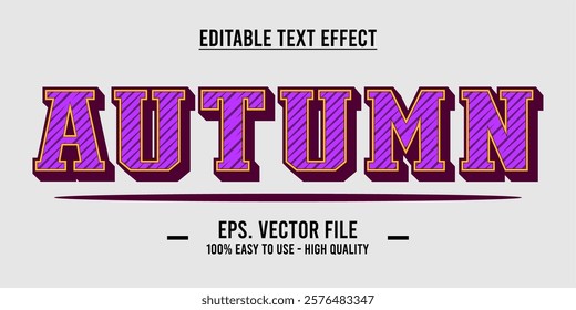 Autumn word typography poster. Editing manipulation word for postcard, autumn icon, logo for advertising or design element. Autumn vector style typography	