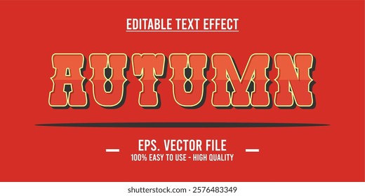 Autumn word typography poster. Editing manipulation word for postcard, autumn icon, logo for advertising or design element. Autumn vector style typography	
