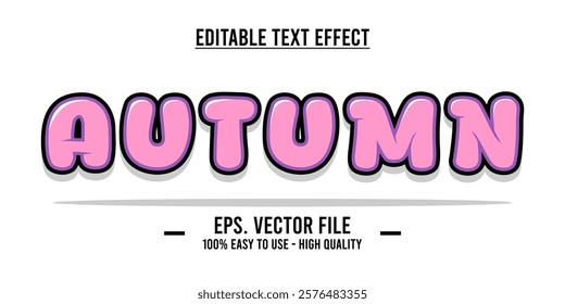 Autumn word typography poster. Editing manipulation word for postcard, autumn icon, logo for advertising or design element. Autumn vector style typography	