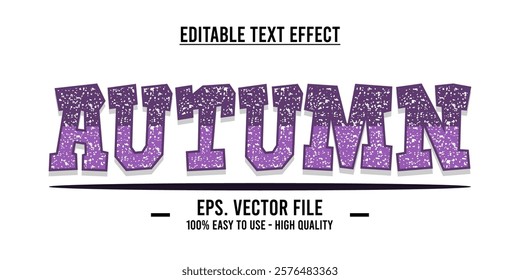 Autumn word typography poster. Editing manipulation word for postcard, autumn icon, logo for advertising or design element. Autumn vector style typography	
