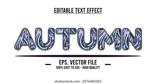 Autumn word typography poster. Editing manipulation word for postcard, autumn icon, logo for advertising or design element. Autumn vector style typography	